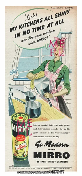 : 1945 UK Magazine Mirro Advert : 1945 UK Magazine Mirro Advert