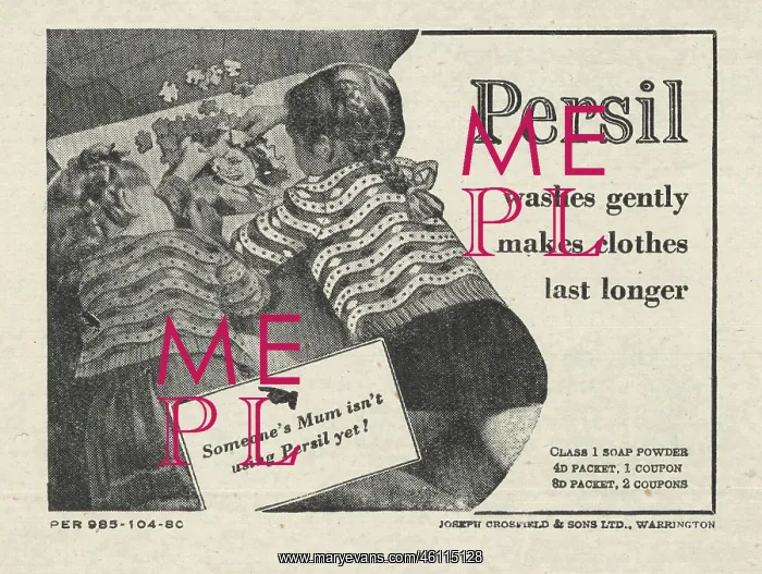 : 1945 UK Magazine Persil Advert : 1945 UK Magazine Persil Advert