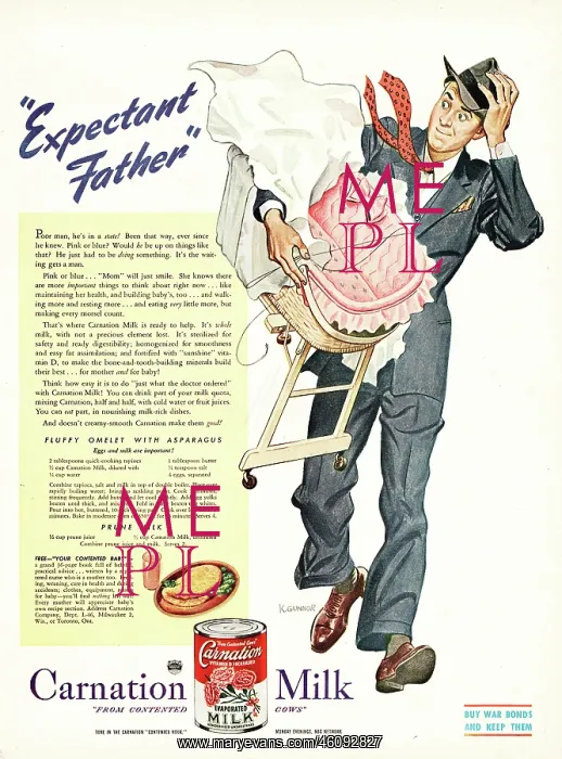 : 1945 U.S. Magazine Carnation Milk Advert : 1945 U.S. Magazine Carnation Milk Advert