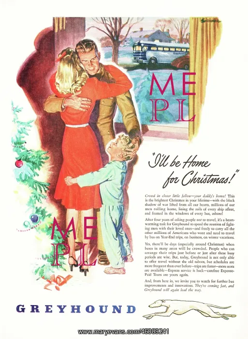 : 1945 U.S. Magazine Greyhound Lines Advert : 1945 U.S. Magazine Greyhound Lines Advert