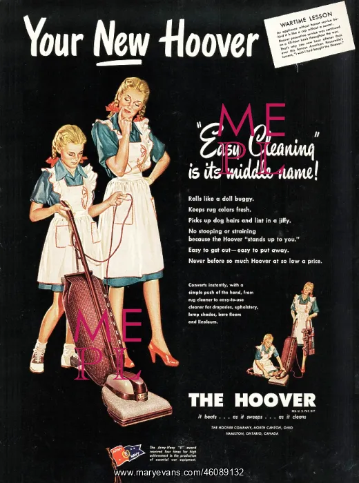 : 1945 U.S. Magazine Hoover Advert : 1945 U.S. Magazine Hoover Advert