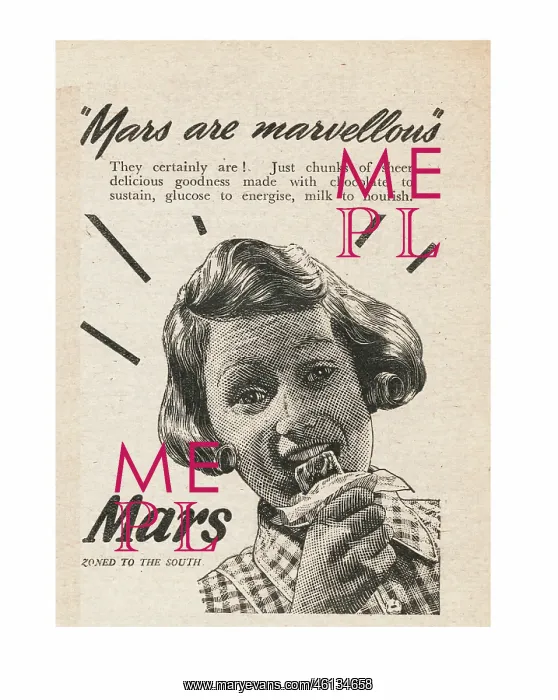 : 1946 UK Magazine Mars Bar Advert : 1946 UK Magazine Mars Bar Advert