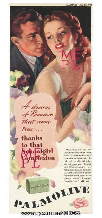 : 1946 UK Magazine Palmolive Soap Advert : 1946 UK Magazine Palmolive Soap Advert