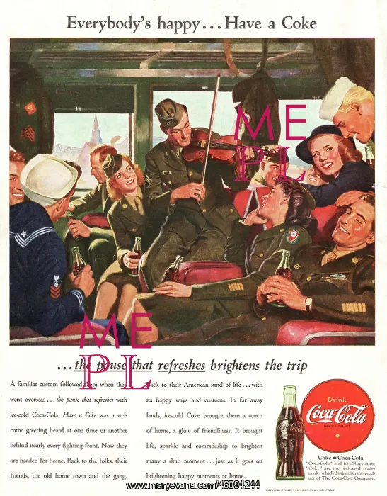 : 1946 U.S. Magazine Coca Cola Advert : 1946 U.S. Magazine Coca Cola Advert