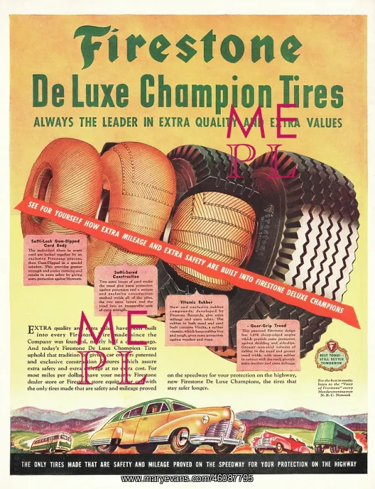 : 1946 U.S. Magazine Firestone Tyres Advert : 1946 U.S. Magazine Firestone Tyres Advert