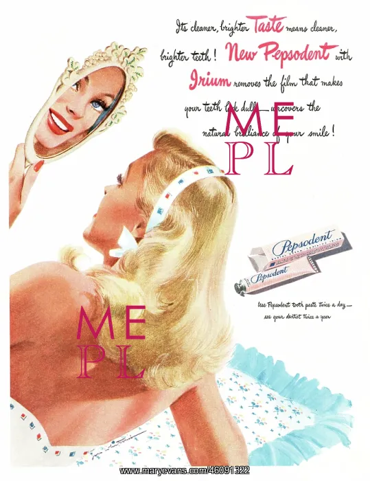 : 1946 U.S. Magazine Pepsodent toothpaste Advert : 1946 U.S. Magazine Pepsodent toothpaste Advert