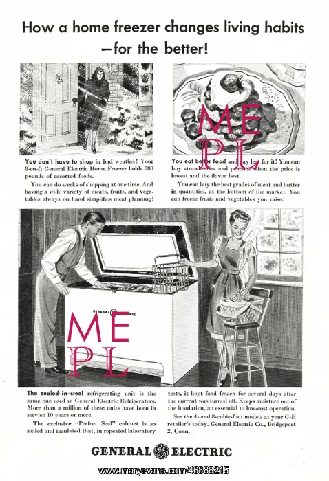  : 1947 US advert General Electric freezer