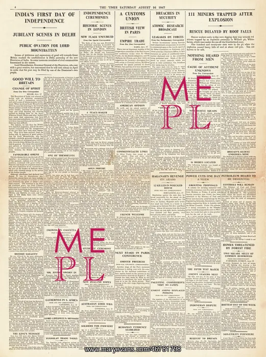 : 1947 The Times India Gains Independence : 1947 The Times India Gains Independence