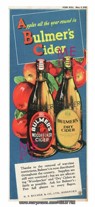  : 1947 UK Magazine Bulmer's Cider Advert