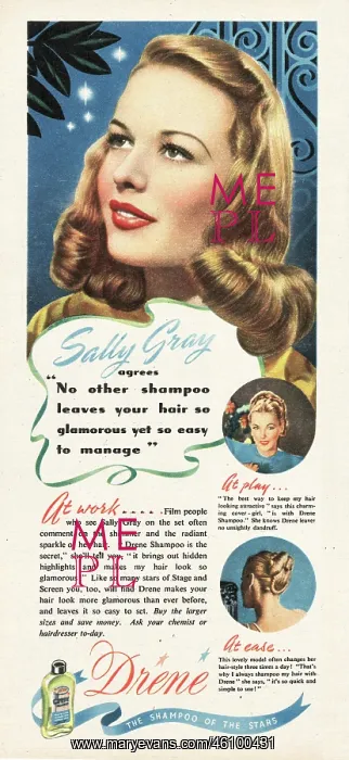 : 1947 UK Magazine Drene Shampoo Advert : 1947 UK Magazine Drene Shampoo Advert