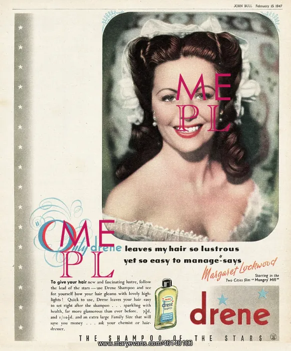: 1947 UK Magazine Drene Shampoo Advert : 1947 UK Magazine Drene Shampoo Advert