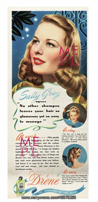 : 1947 UK Magazine Drene Shampoo Advert : 1947 UK Magazine Drene Shampoo Advert