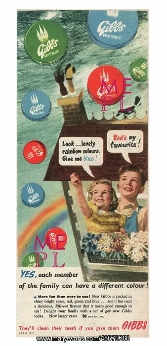 : 1947 UK Magazine Gibbs Toothpaste Advert : 1947 UK Magazine Gibbs Toothpaste Advert