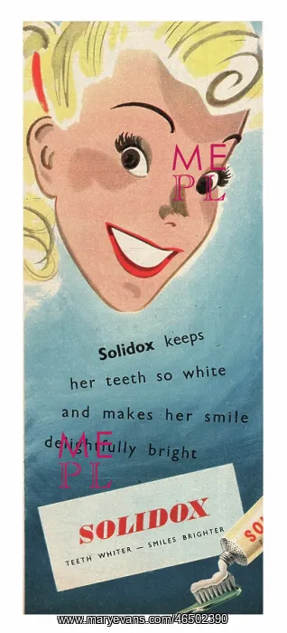 : 1947 UK Magazine Solidox Toothpaste Advert : 1947 UK Magazine Solidox Toothpaste Advert