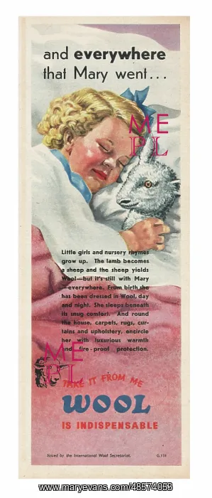 : 1947 UK Magazine Wool Advert : 1947 UK Magazine Wool Advert