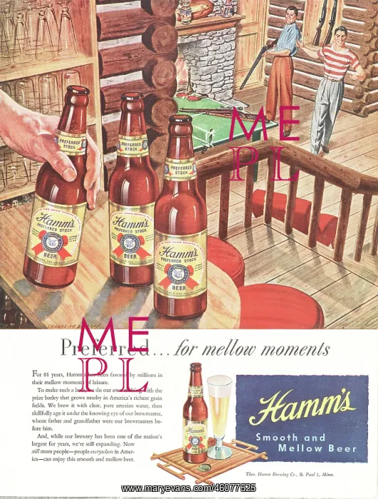 : 1947 U.S. Magazine Hamm's Beer Advert : 1947 U.S. Magazine Hamm's Beer Advert