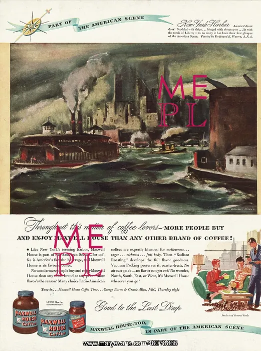 : 1947 U.S. Magazine Maxwell House Coffee Advert : 1947 U.S. Magazine Maxwell House Coffee Advert