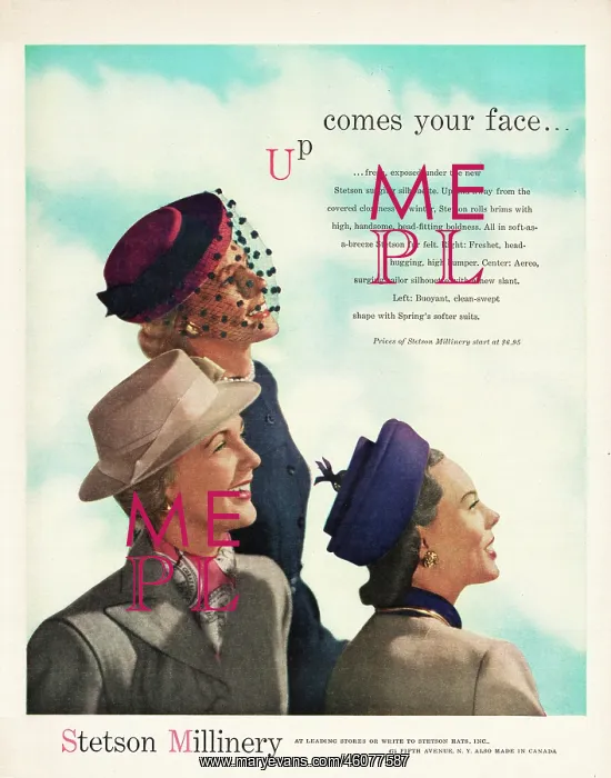 : 1947 U.S. Magazine Stetson Hats Advert : 1947 U.S. Magazine Stetson Hats Advert