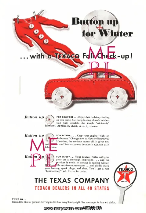 : 1947 U.S. Magazine Texaco Advert : 1947 U.S. Magazine Texaco Advert