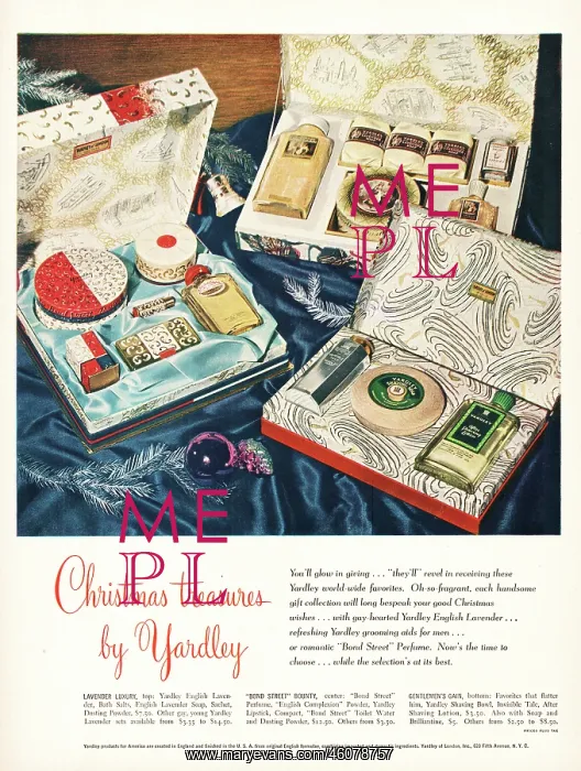 : 1947 U.S. Magazine Yardley Gift Sets Advert : 1947 U.S. Magazine Yardley Gift Sets Advert