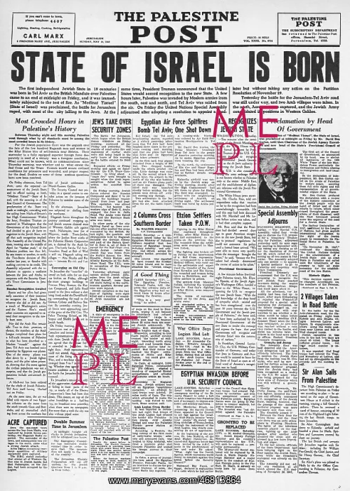 : 1948 Jerusalem Post Independent State of Israel : 1948 Jerusalem Post Independent State of Israel