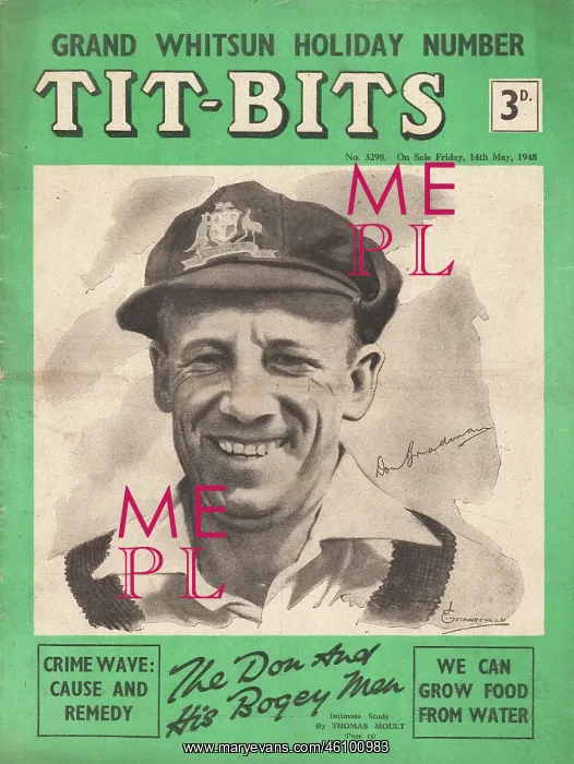 : 1948 Titbits magazine front page Don Bradman : 1948 Titbits magazine front page Don Bradman