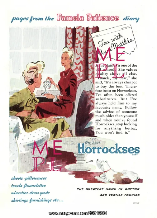 : 1948 UK advert Horrockses fabrics : 1948 UK advert Horrockses fabrics