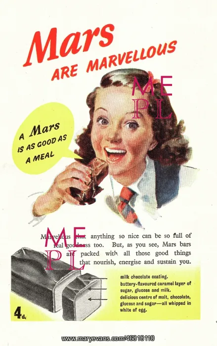 : 1948 UK advert Mars Bar : 1948 UK advert Mars Bar