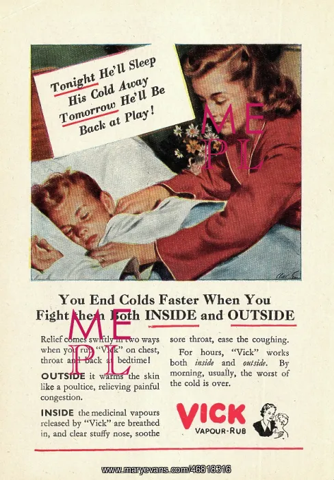  : 1948 UK advert Vick vapour rub