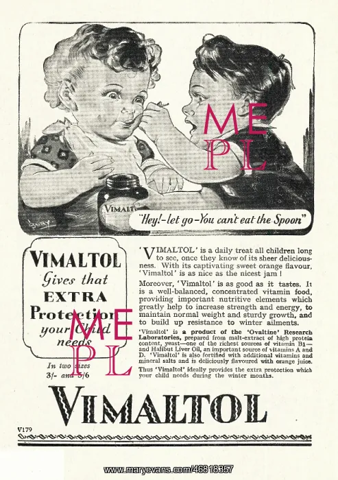 : 1948 UK advert Vimaltol vitamins : 1948 UK advert Vimaltol vitamins