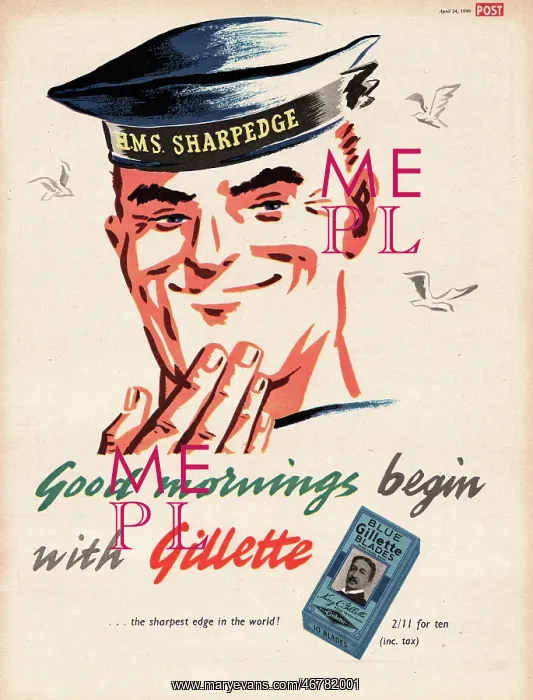 : 1948 UK Magazine Gillette Advert : 1948 UK Magazine Gillette Advert