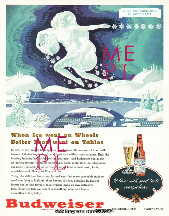 : 1948 U.S. Magazine Budweiser beer Advert : 1948 U.S. Magazine Budweiser beer Advert