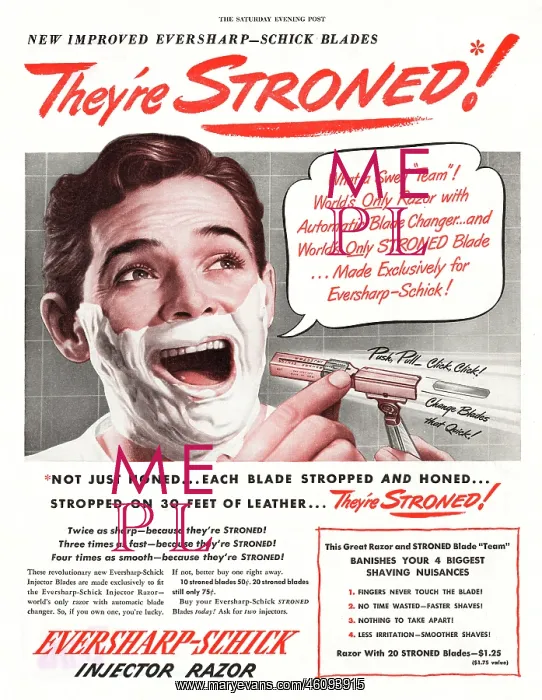 : 1948 U.S. Magazine Eversharp Razor Advert : 1948 U.S. Magazine Eversharp Razor Advert