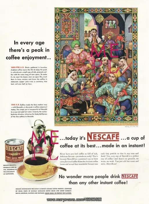 : 1948 U.S. Magazine Nescafe Coffee Advert : 1948 U.S. Magazine Nescafe Coffee Advert