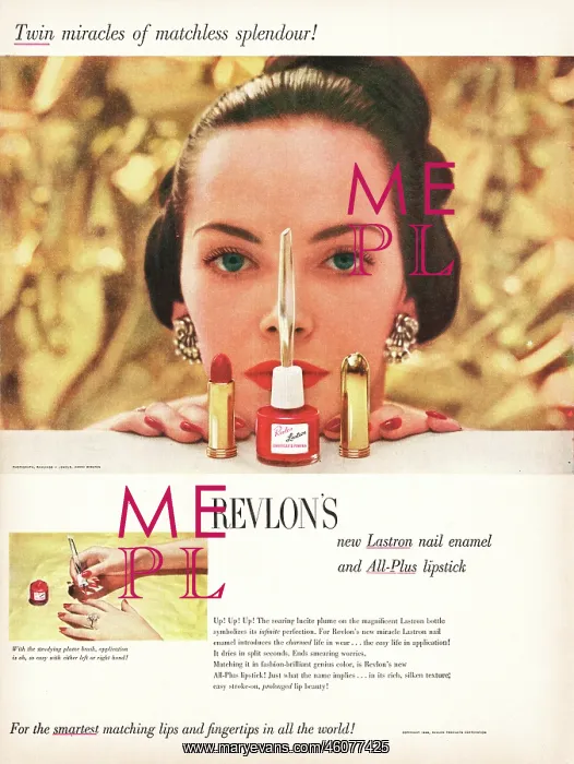: 1948 U.S. Magazine Revlon Make-up Advert : 1948 U.S. Magazine Revlon Make-up Advert