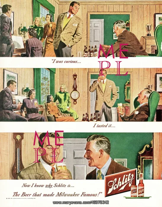 : 1948 U.S. Magazine Schlitz beer Advert : 1948 U.S. Magazine Schlitz beer Advert