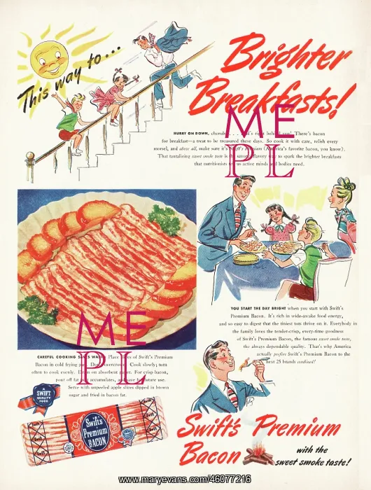 : 1948 U.S. Magazine Swift Bacon Advert : 1948 U.S. Magazine Swift Bacon Advert