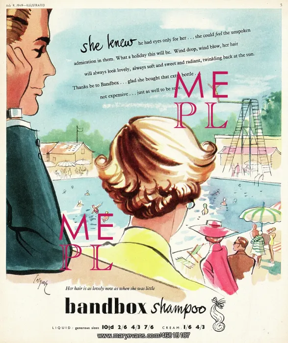 : 1949 Bandbox shampoo advert : 1949 Bandbox shampoo advert