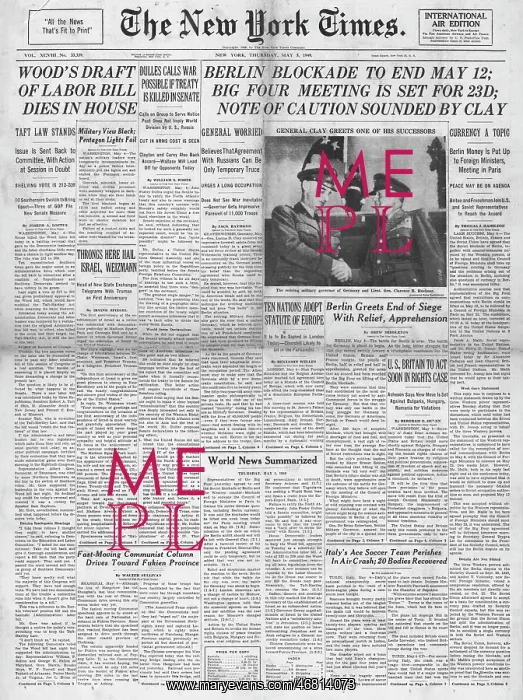 : 1949 New York Times reporting the Berlin Blockade : 1949 New York Times reporting the Berlin Blockade