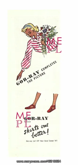 : 1949 UK advert Gor-ray skirts : 1949 UK advert Gor-ray skirts