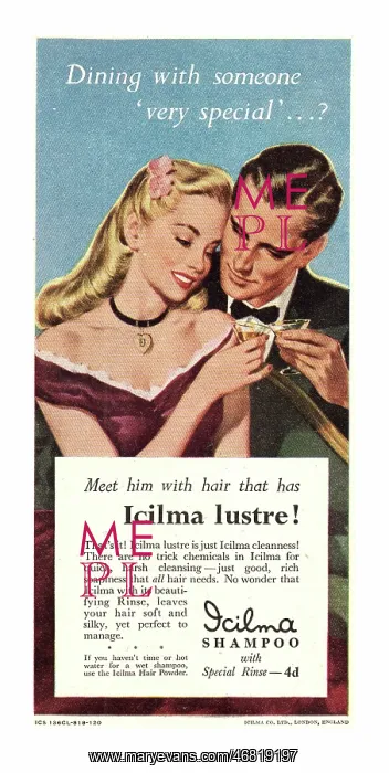 : 1949 UK advert Icilma shampoo : 1949 UK advert Icilma shampoo
