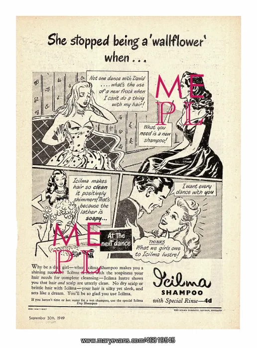 : 1949 UK advert Icilma shampoo : 1949 UK advert Icilma shampoo