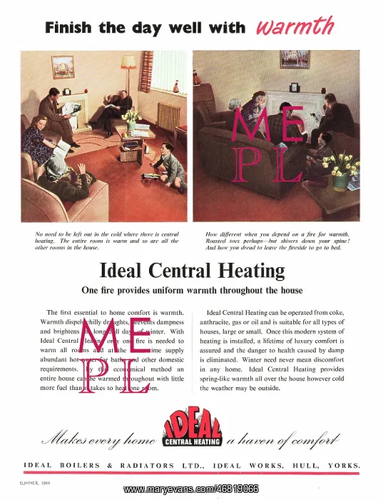 : 1949 UK advert Ideal Central Heating : 1949 UK advert Ideal Central Heating