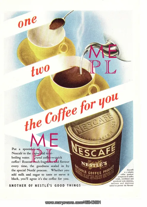 : 1949 UK advert Nescafe coffee : 1949 UK advert Nescafe coffee