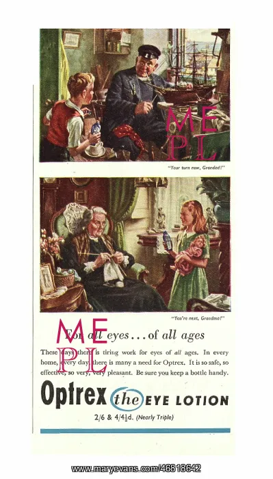 : 1949 UK advert Optrex Eye lotion : 1949 UK advert Optrex Eye lotion
