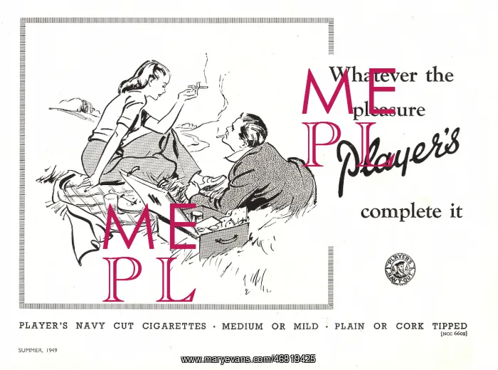 : 1949 UK advert Players cigarettes : 1949 UK advert Players cigarettes