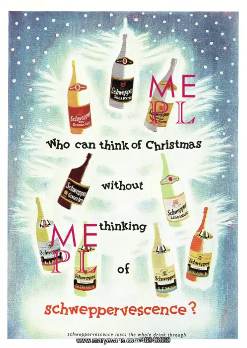 : 1949 UK advert Schweppes drinks : 1949 UK advert Schweppes drinks
