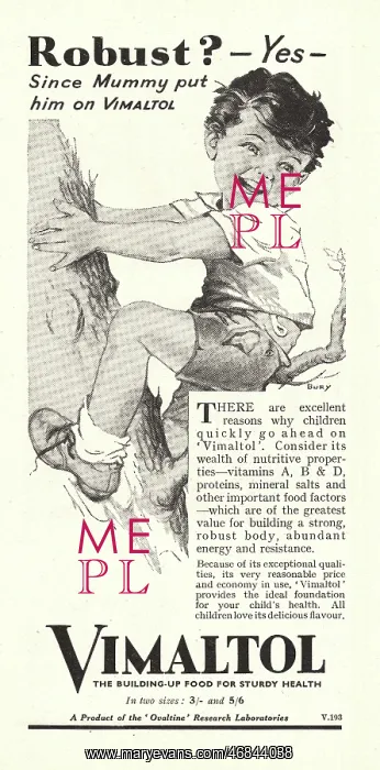 : 1949 UK advert Vimaltol vitamins : 1949 UK advert Vimaltol vitamins