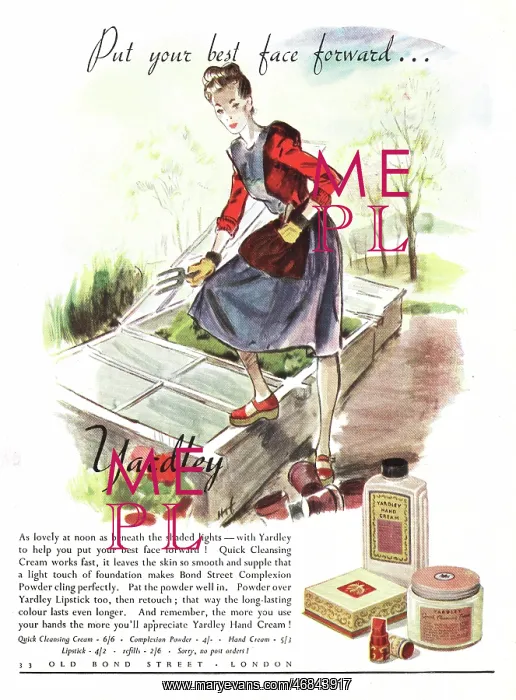 : 1949 UK advert Yardley cosmetics : 1949 UK advert Yardley cosmetics