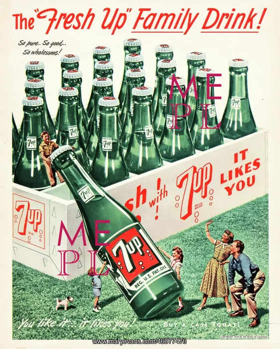  : 1949 U.S. Magazine 7 Up Advert